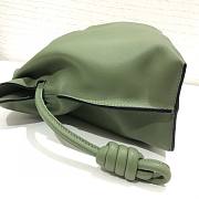 LOEWE medium dark green leather flamenco clutch bag - 5