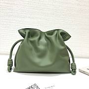 LOEWE medium dark green leather flamenco clutch bag - 2