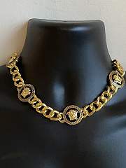 Versace Medusa Style 18K Chunky Chain Choker - 1