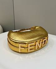 Fendi Fendigraphy Large Metallic Gold Leather Pouch - 4