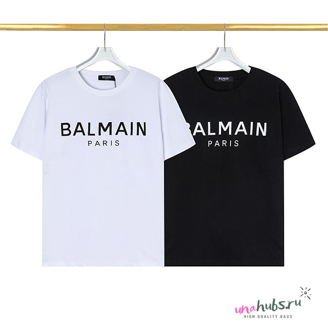 Balmain short-sleeved shirt ( black/ white) - 1