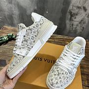 Louis Vuitton Trainer Beige Stripe Monogram Shoes - 5