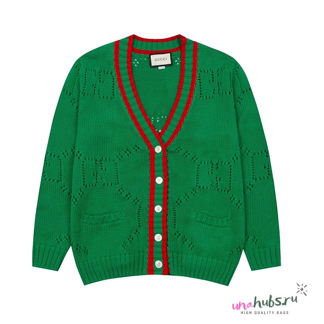 Gucci Web trim GG intarsia cardigan - 1