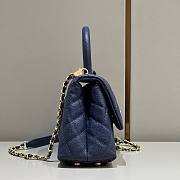 Chanel Coco blue grained leather gold hardware bag - 6