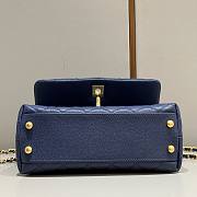 Chanel Coco blue grained leather gold hardware bag - 5