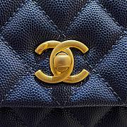 Chanel Coco blue grained leather gold hardware bag - 2