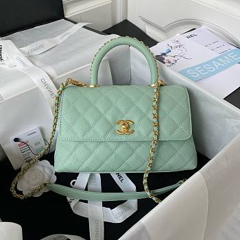 Chanel New Coco blue grained leather gold hardware bag 