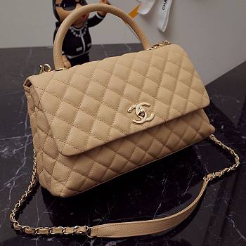 Chanel Coco beige grained leather gold hardware 29cm bag