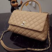 Chanel Coco beige grained leather gold hardware 29cm bag - 6