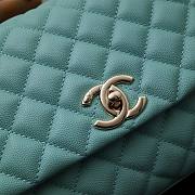 Chanel Coco blue grained leather gold hardware 29cm bag - 6