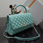 Chanel Coco blue grained leather gold hardware 29cm bag - 1