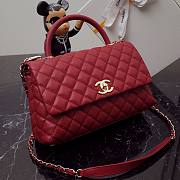 Chanel Coco red grained leather gold hardware 29cm bag - 1