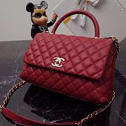 Chanel Coco red grained leather gold hardware 29cm bag - 5