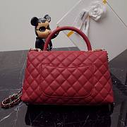 Chanel Coco red grained leather gold hardware 29cm bag - 4