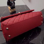 Chanel Coco red grained leather gold hardware 29cm bag - 3