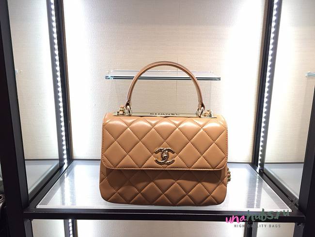 Chanel Trendy Cc Flap Bag Dark Caramel Lambskin Bag - 1