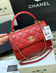 Chanel Trendy Cc Flap Red Lambskin Bag - 4