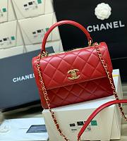 Chanel Trendy Cc Flap Red Lambskin Bag - 2