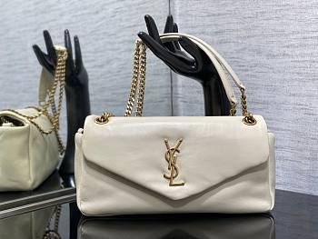 YSL Calypso Padded White Lambskin Bag