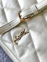 YSL Cerniera Quilted White Leather Top Handle Bag - 5