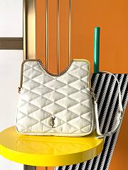 YSL Cerniera Quilted White Leather Top Handle Bag - 1