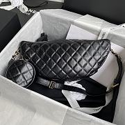 Chanel Aged Calfskin Quilted Black Belt Bag - 6