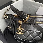 Chanel Aged Calfskin Quilted Black Belt Bag - 3