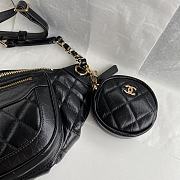 Chanel Aged Calfskin Quilted Black Belt Bag - 2