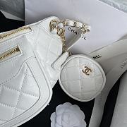 Chanel Aged Calfskin Quilted White Belt Bag - 6