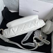 Chanel Aged Calfskin Quilted White Belt Bag - 4