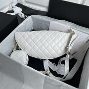 Chanel Aged Calfskin Quilted White Belt Bag - 2