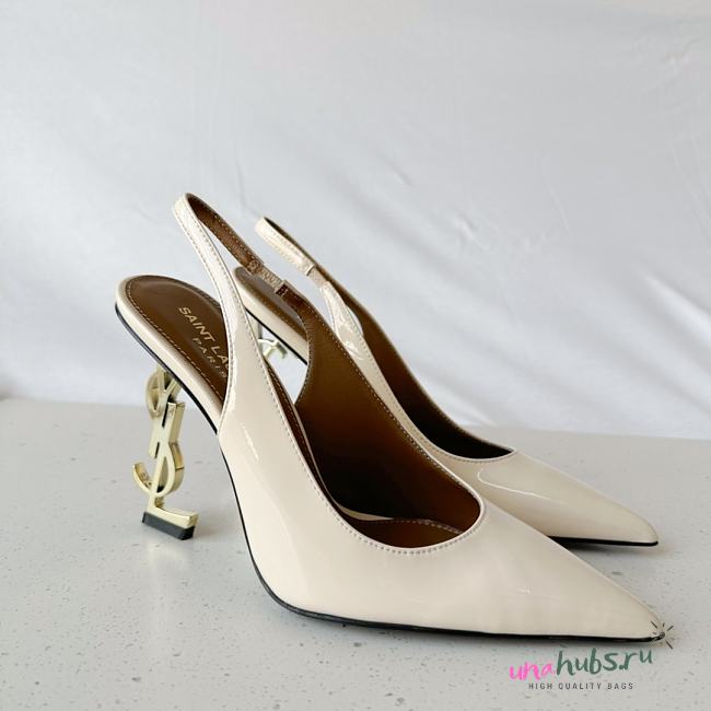 YSL Pump Cream Heels 10cm - 1