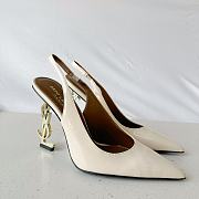 YSL Pump Cream Heels 10cm - 1