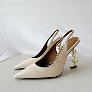 YSL Pump Cream Heels 10cm - 3