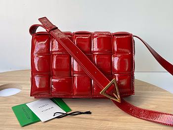 Bottega Veneta Padded Cassette Red Patent Bag  