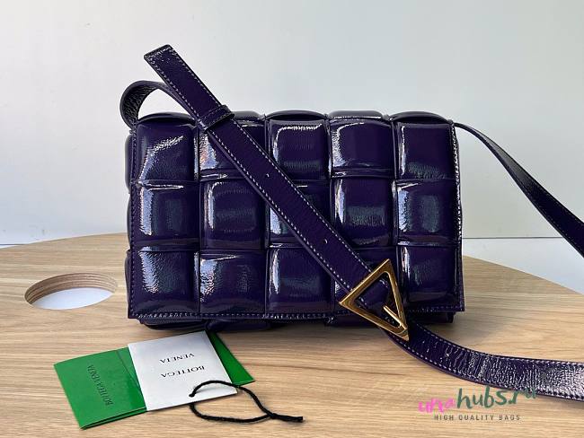 Bottega Veneta Padded Cassette Purple Patent Bag - 1