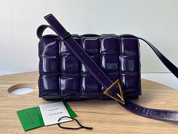 Bottega Veneta Padded Cassette Purple Patent Bag