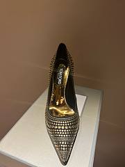 Tom Ford Gold Studded Suede Pointed Toe Pumps - 3