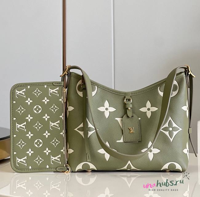 Louis Vuitton CarryAll PM Green Leather Bag M46288  - 1