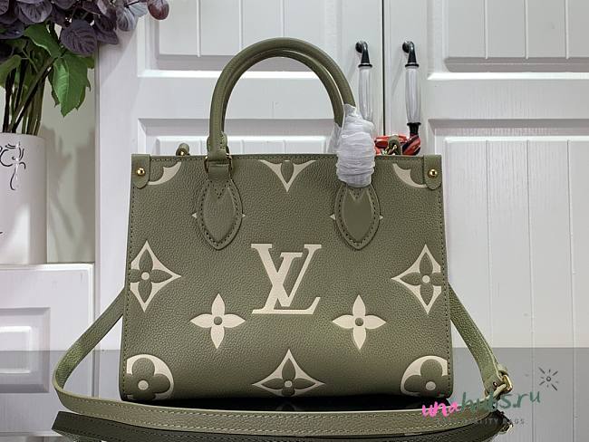 Louis Vuitton Onthego PM Green Leather Bag - 1