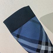 Burberry Blue Knitted Check Sock Boots  - 4