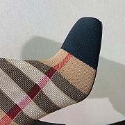 Burberry Brown Knitted Check Sock Boots - 5