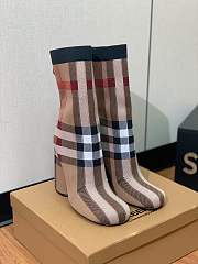 Burberry Knitted Check Boots - 5