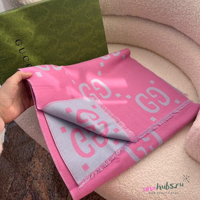  Gucci GG pink patterned scarf - 1