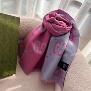  Gucci GG pink patterned scarf - 6