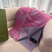  Gucci GG pink patterned scarf - 4