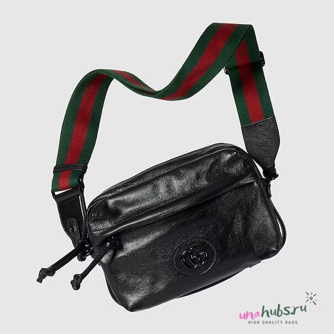 Gucci tonal double G black shoulder bag - 1