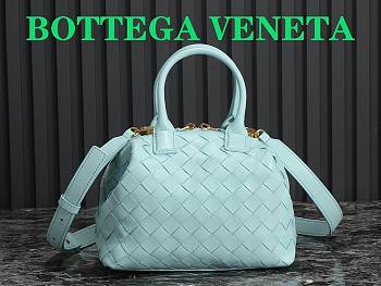 Bottega Veneta Bauletto medium blue brown leather bag