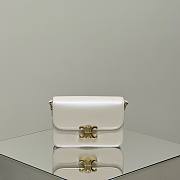 Celine Triomphe crochet embroidery white bag - 3