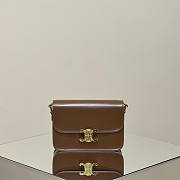 Celine Triomphe crochet embroidery dark brown bag - 4